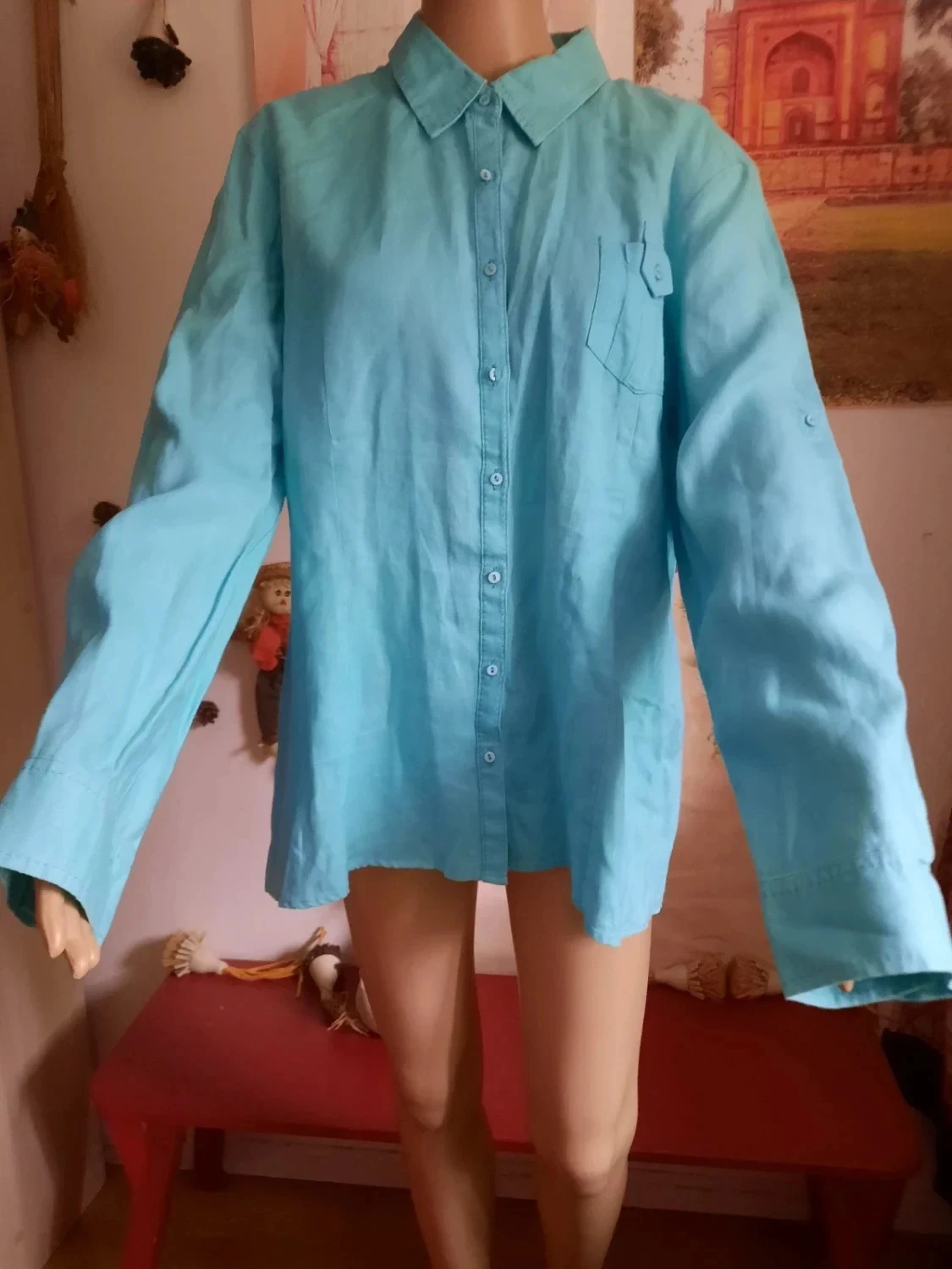 🥀Chemisier en lin épais, femme Taille 48.Jodhpur. – photo 2